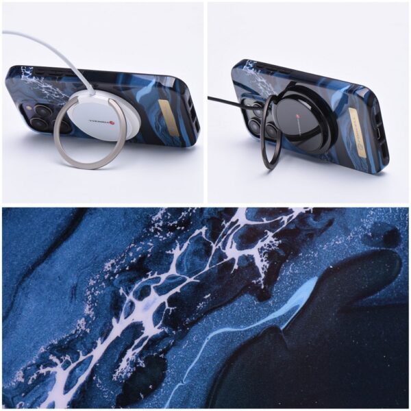 FORCELL F-PROTECT Mirage case compatible with MagSafe for IPHONE 15 PRO ocean marble