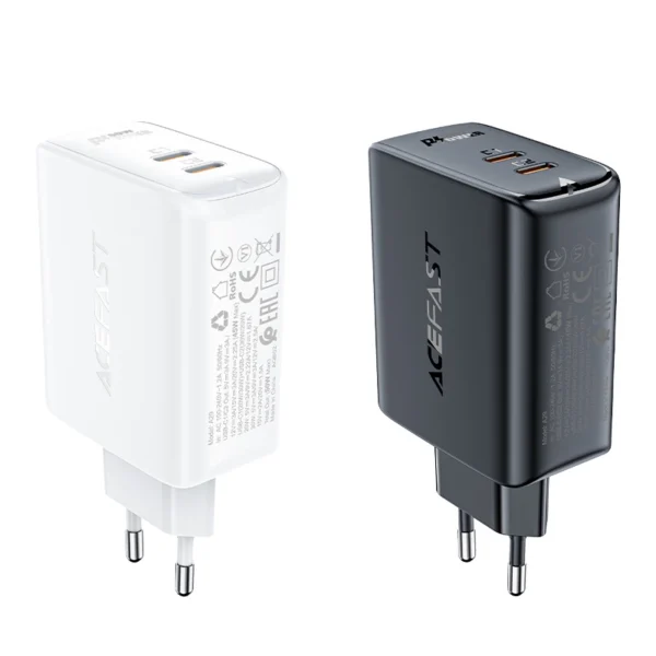 Acefast A29 PD50W GaN (USB-C + USB-C) dual port charger blackeng