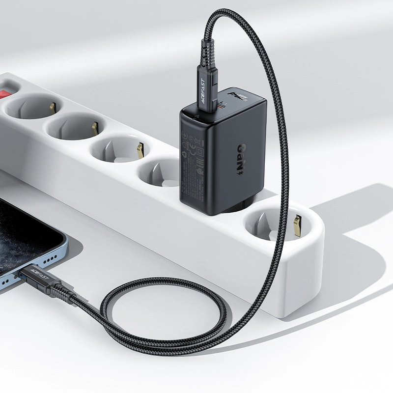 Acefast A29 PD50W GaN (USB-C + USB-C) dual port charger blackeng