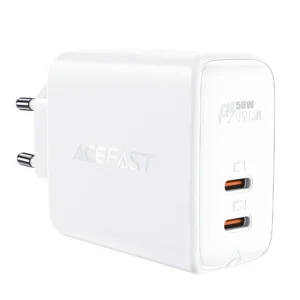 Acefast charger GaN USB Type C 50W, PD, QC 3.0, AFC, FCP white (A29 white)eng