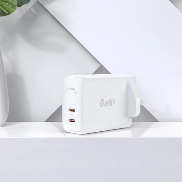 Acefast GaN charger (UK plug) 2x USB Type C 50W, Power Delivery, PPS, Q3 3.0, AFC, FCP (A32 UK)eng