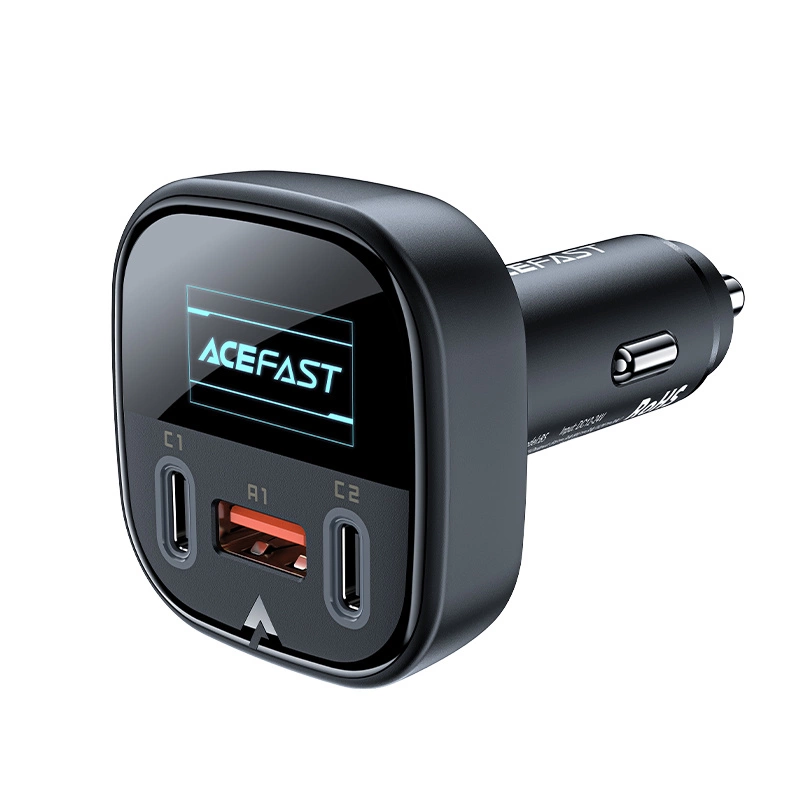 Acefast car charger 101W 2x USB Type C / USB, PPS, Power Delivery, Quick Charge 4.0, AFC, FCP black (B5)eng