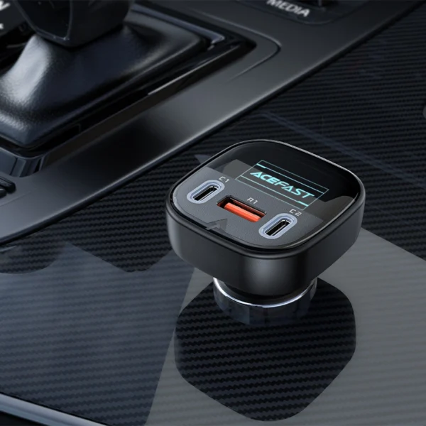 Acefast car charger 101W 2x USB Type C / USB, PPS, Power Delivery, Quick Charge 4.0, AFC, FCP black (B5)eng