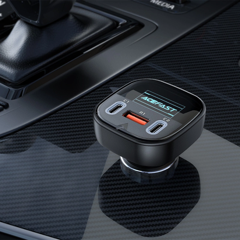 Acefast car charger 101W 2x USB Type C / USB, PPS, Power Delivery, Quick Charge 4.0, AFC, FCP black (B5)eng