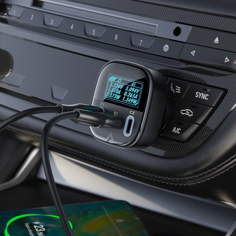 Acefast car charger 101W 2x USB Type C / USB, PPS, Power Delivery, Quick Charge 4.0, AFC, FCP black (B5)eng
