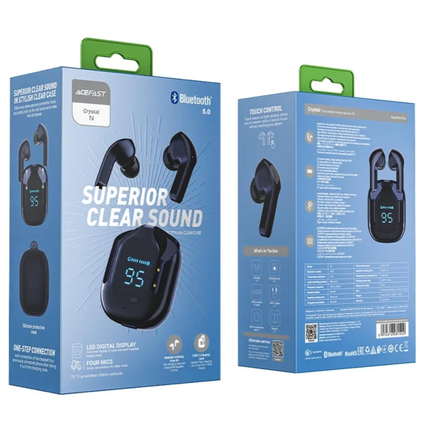Acefast T6 TWS Bluetooth In-Ear Wireless Headphones - Blueeng