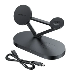 Acefast 15W Qi Wireless Charger for iPhone (with MagSafe), Apple Watch and Apple AirPods Stand Holder Magnetic Holder Black (E9 black)eng
