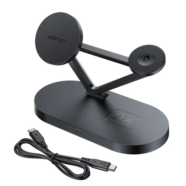 Acefast 15W Qi Wireless Charger for iPhone (with MagSafe), Apple Watch and Apple AirPods Stand Holder Magnetic Holder Black (E9 black)eng
