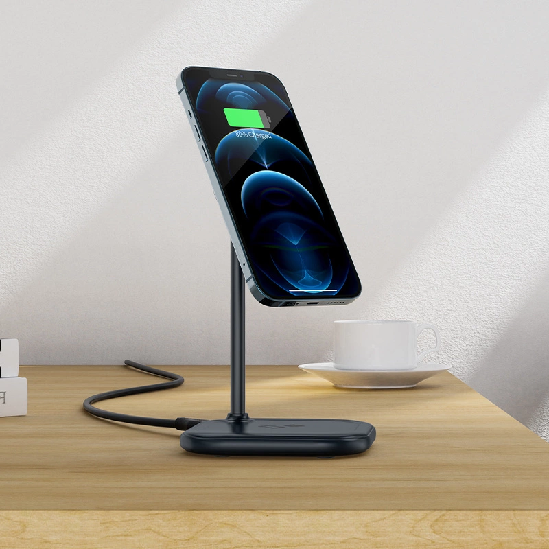 Acefast 15W Qi Wireless Charger for iPhone (with MagSafe) and Apple AirPods Stand Holder Magnetic Holder Gray (E6 gray)eng