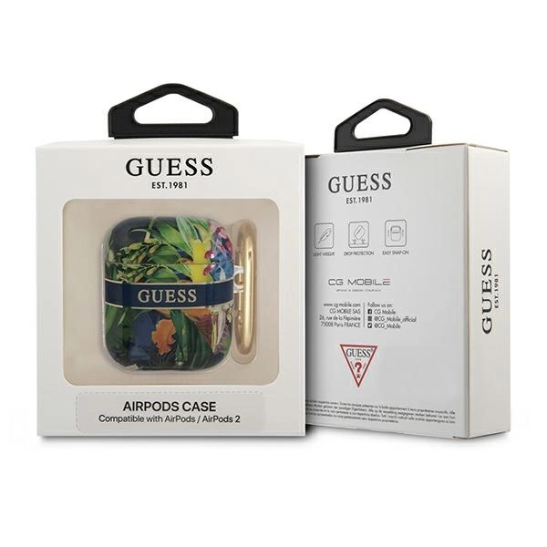 Guess GUA2HHFLB AirPods cover blue/blue Flower Strap Collectioneng