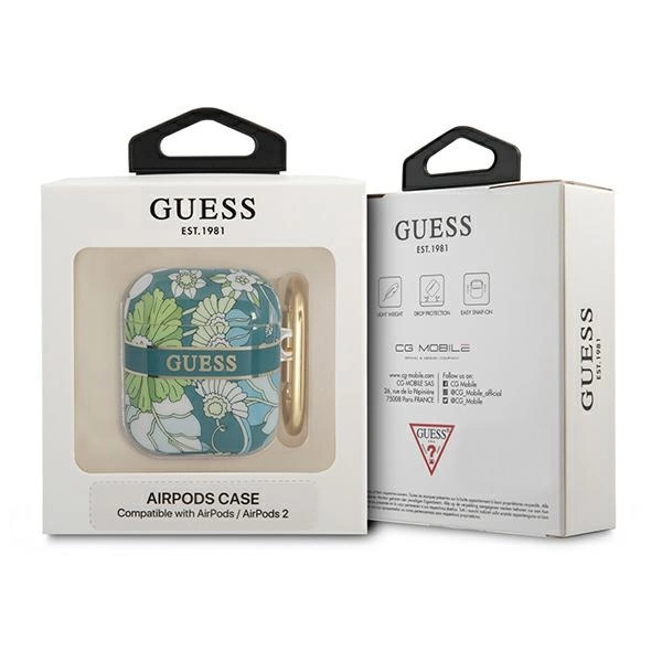 Guess GUA2HHFLN AirPods cover green/green Flower Strap Collectioneng