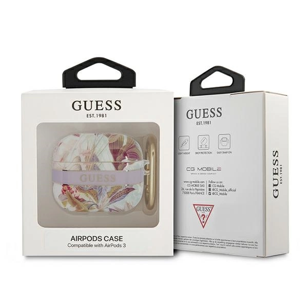 Guess GUA3HHFLU AirPods 3 cover purple/purple Flower Strap Collectioneng