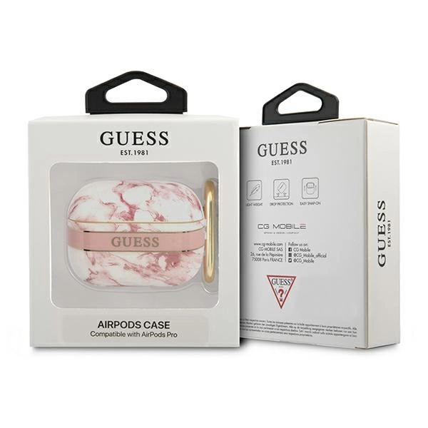 Guess GUAPHCHMAP AirPods Pro cover pink/pink Marble Strap Collectioneng