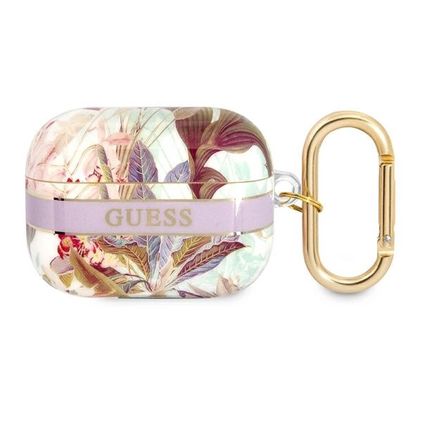 Guess GUAPHHFLU AirPods Pro cover purple/purple Flower Strap Collectioneng