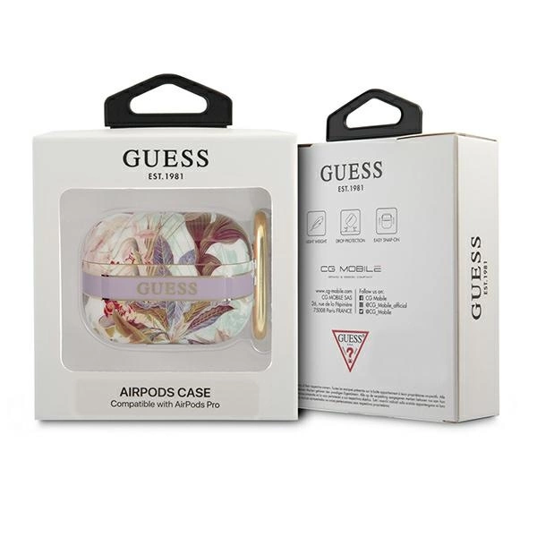 Guess GUAPHHFLU AirPods Pro cover purple/purple Flower Strap Collectioneng