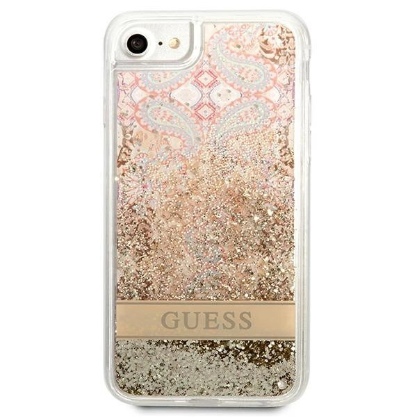 Guess Paisley Liquid Glitter case for iPhone SE 2022 / SE 2020 / 7 / 8 - goldeng