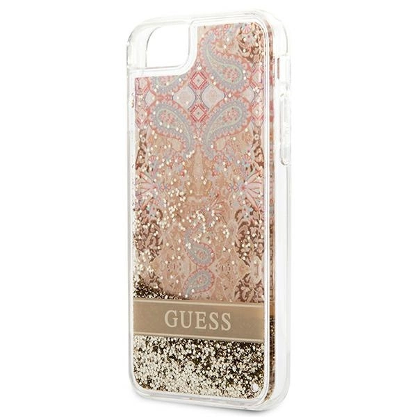 Guess Paisley Liquid Glitter case for iPhone SE 2022 / SE 2020 / 7 / 8 - goldeng