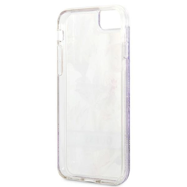 Guess Flower Liquid Glitter case for iPhone SE 2022 / SE 2020 / 7 / 8 - purpleeng