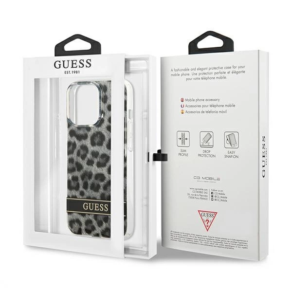 Guess GUHCP13LHSLEOK iPhone 13 Pro / 13 6.1" grey/grey hardcase Leopardeng