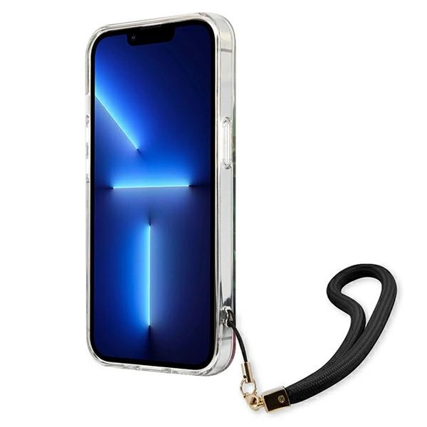 Guess GUHCP13MHFLSB iPhone 13 6.1" blue/blue hardcase Flower Strapeng