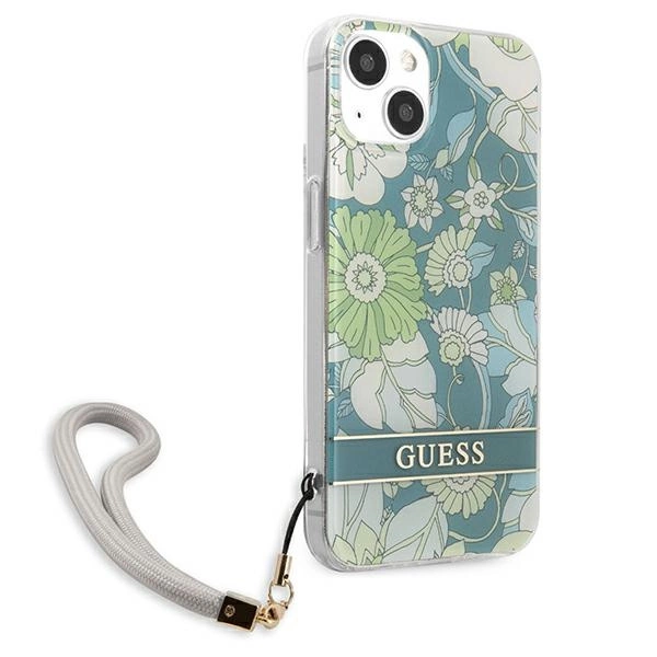 Guess GUHCP13MHFLSN iPhone 13 6.1" green/green hardcase Flower Strapeng