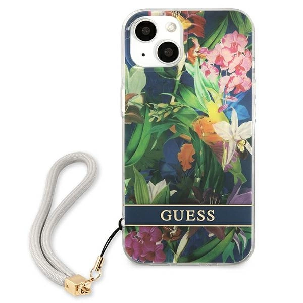 Guess GUHCP13SHFLSB iPhone 13 mini 5.4" blue/blue hardcase Flower Strapeng