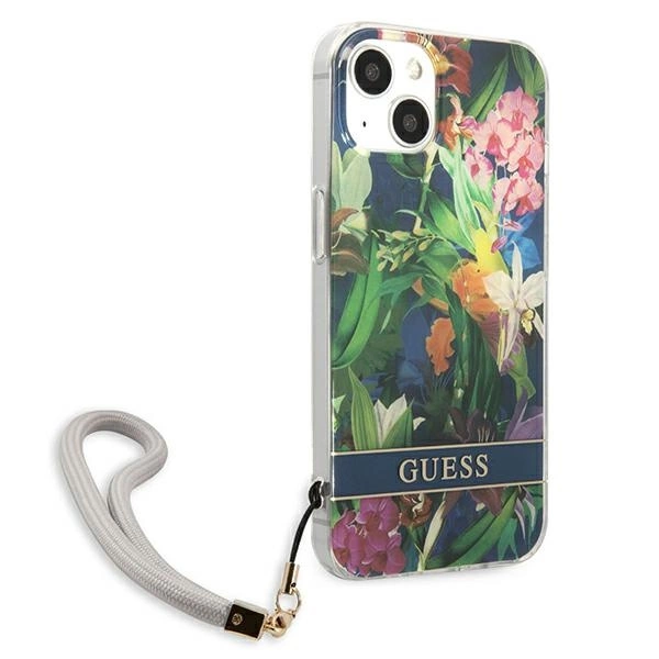 Guess GUHCP13SHFLSB iPhone 13 mini 5.4" blue/blue hardcase Flower Strapeng
