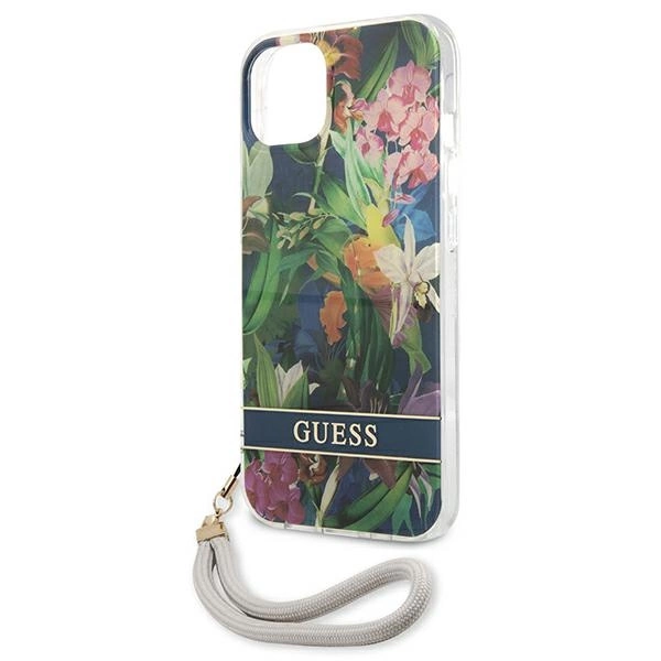 Guess GUHCP13SHFLSB iPhone 13 mini 5.4" blue/blue hardcase Flower Strapeng