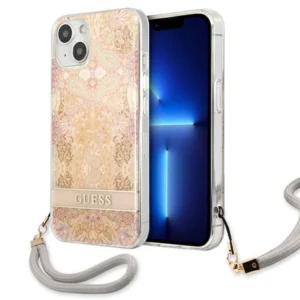 Guess GUHCP13SHFLSD iPhone 13 mini 5.4" gold/gold hardcase Flower Strapeng