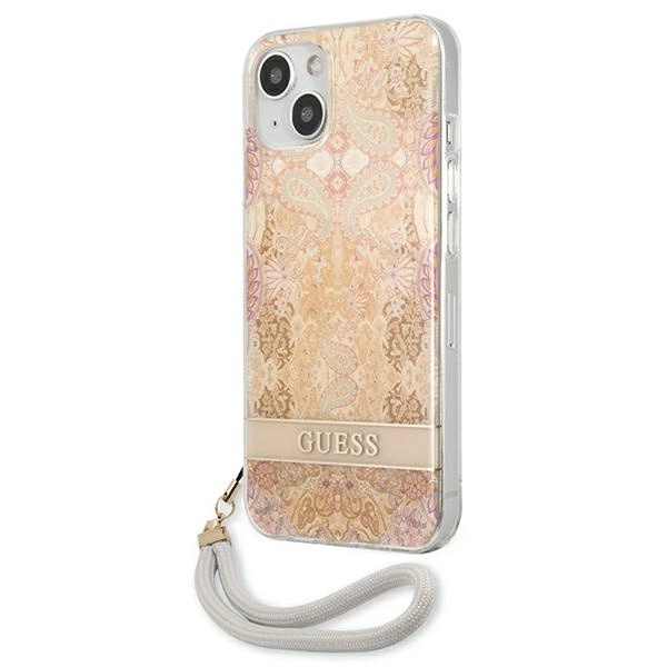 Guess GUHCP13SHFLSD iPhone 13 mini 5.4" gold/gold hardcase Flower Strapeng