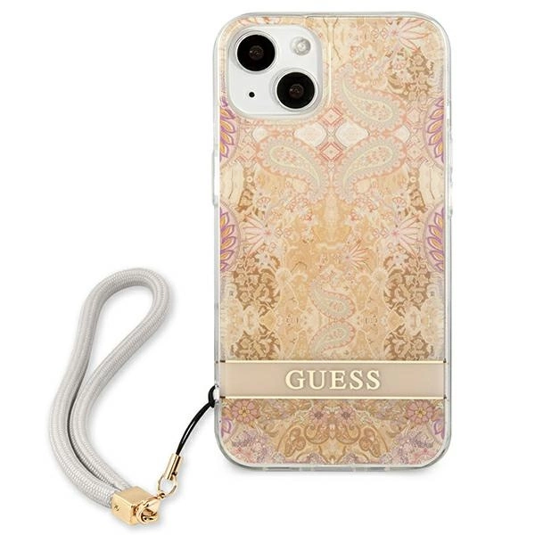 Guess GUHCP13SHFLSD iPhone 13 mini 5.4" gold/gold hardcase Flower Strapeng