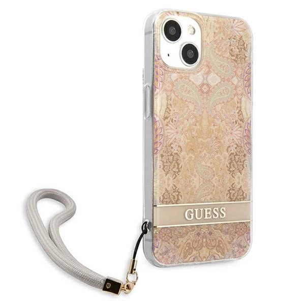 Guess GUHCP13SHFLSD iPhone 13 mini 5.4" gold/gold hardcase Flower Strapeng