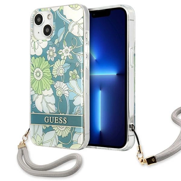 Guess GUHCP13SHFLSN iPhone 13 mini 5.4" green/green hardcase Flower Strapeng