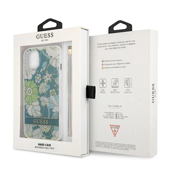 Guess GUHCP13SHFLSN iPhone 13 mini 5.4" green/green hardcase Flower Strapeng