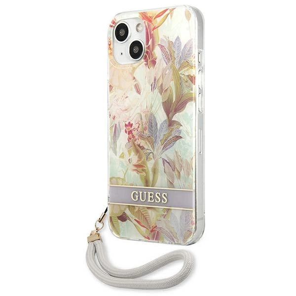 Guess GUHCP13SHFLSU iPhone 13 mini 5.4" purple/purple hardcase Flower Strapeng