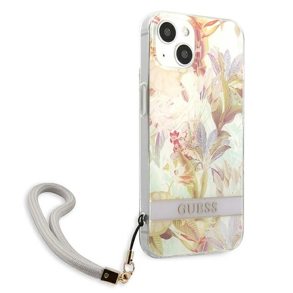 Guess GUHCP13SHFLSU iPhone 13 mini 5.4" purple/purple hardcase Flower Strapeng