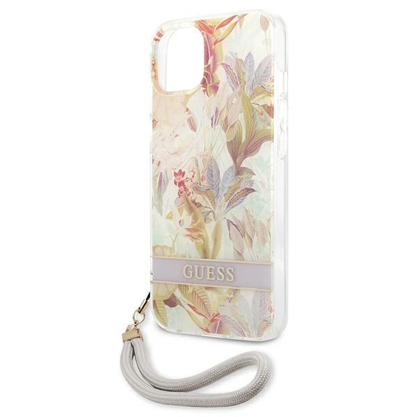 Guess GUHCP13SHFLSU iPhone 13 mini 5.4" purple/purple hardcase Flower Strapeng