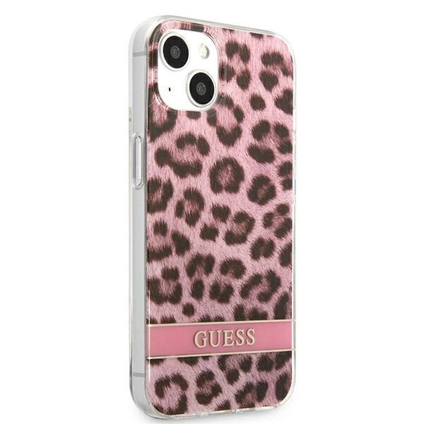 Guess GUHCP13SHSLEOP iPhone 13 mini 5.4" pink/pink hardcase Leopardeng