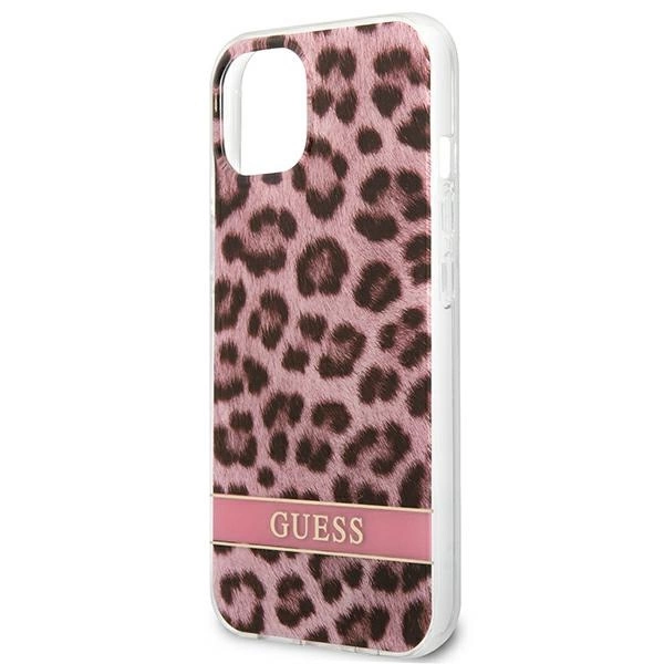Guess GUHCP13SHSLEOP iPhone 13 mini 5.4" pink/pink hardcase Leopardeng
