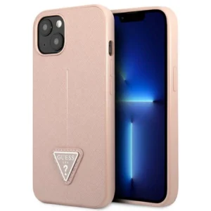Guess GUHCP13SPSATLP iPhone 13 mini 5.4" pink/pink hardcase SaffianoTriangle Logoeng