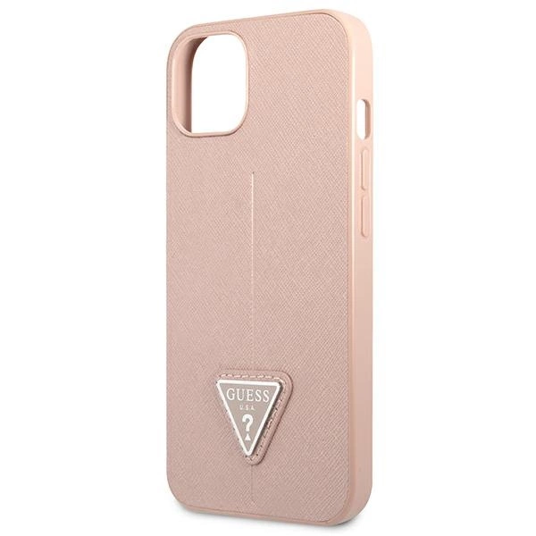 Guess GUHCP13SPSATLP iPhone 13 mini 5.4" pink/pink hardcase SaffianoTriangle Logoeng