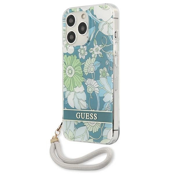 Guess GUHCP13XHFLSN iPhone 13 Pro Max 6.7" green/green hardcase Flower Strapeng