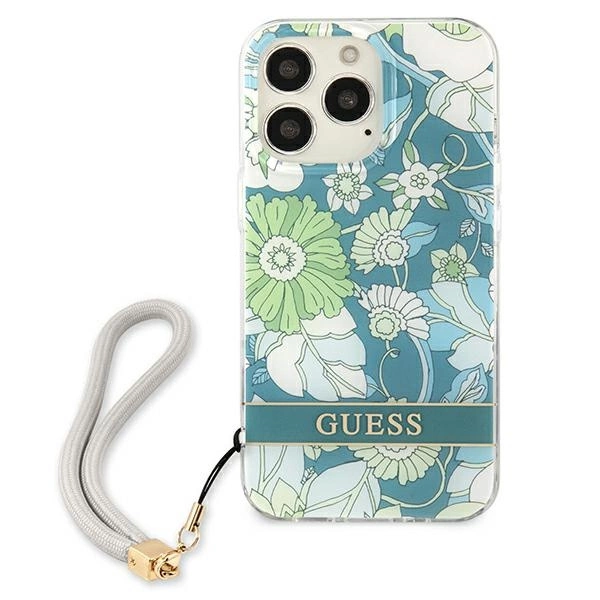 Guess GUHCP13XHFLSN iPhone 13 Pro Max 6.7" green/green hardcase Flower Strapeng