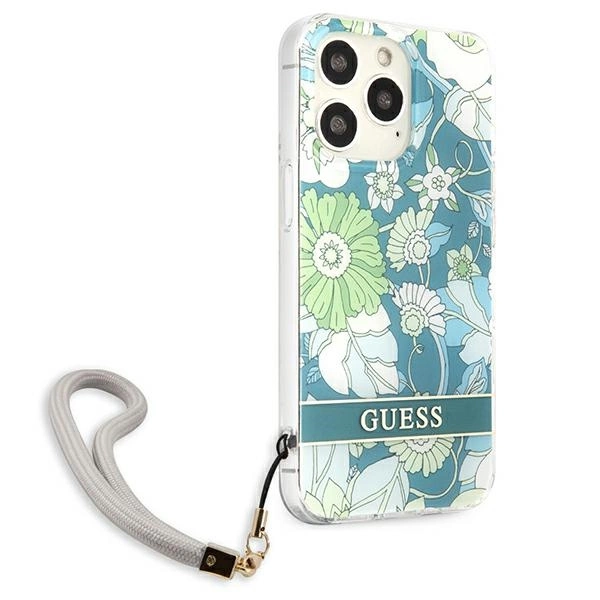Guess GUHCP13XHFLSN iPhone 13 Pro Max 6.7" green/green hardcase Flower Strapeng