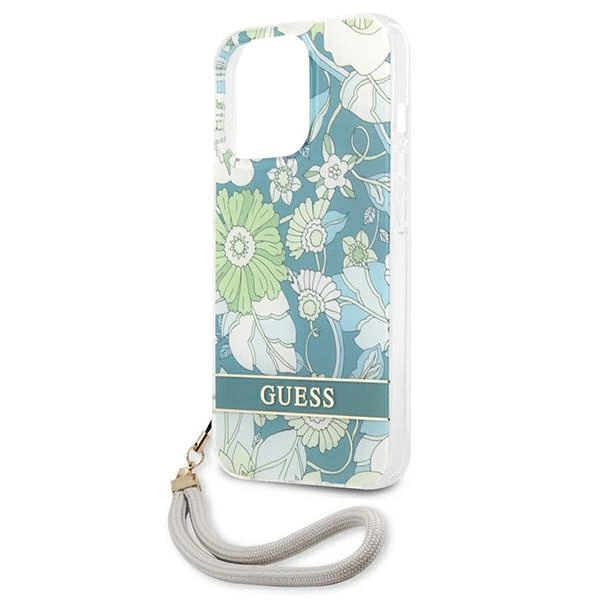 Guess GUHCP13XHFLSN iPhone 13 Pro Max 6.7" green/green hardcase Flower Strapeng
