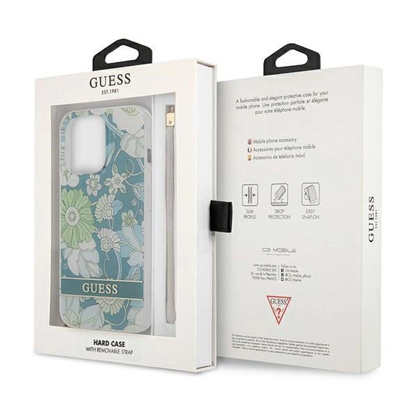 Guess GUHCP13XHFLSN iPhone 13 Pro Max 6.7" green/green hardcase Flower Strapeng