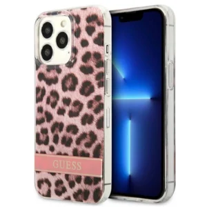 Guess GUHCP13XHSLEOP iPhone 13 Pro Max 6.7" pink/pink hardcase Leopardeng