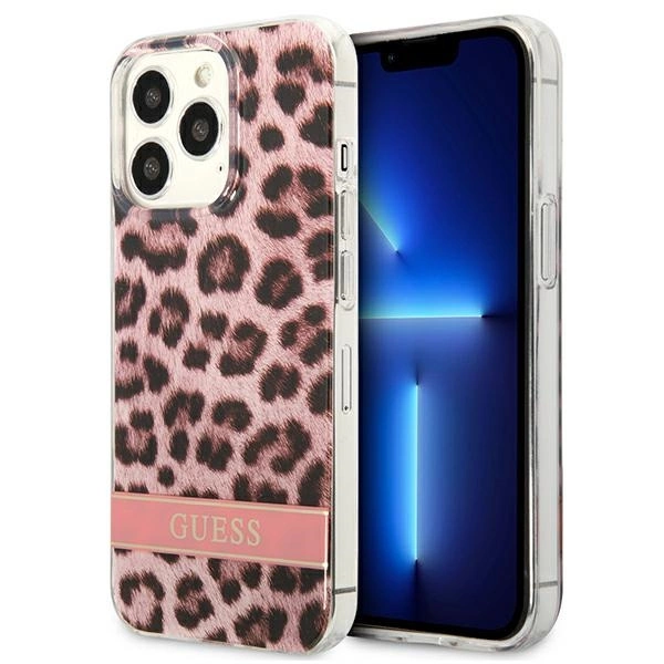 Guess GUHCP13XHSLEOP iPhone 13 Pro Max 6.7" pink/pink hardcase Leopardeng