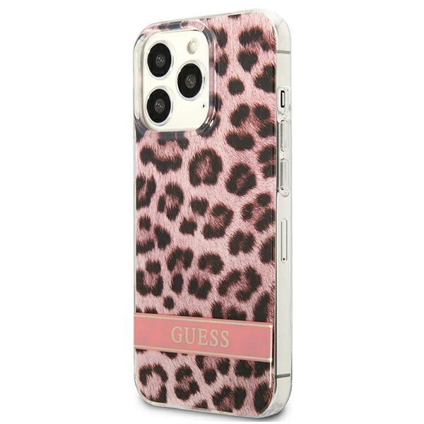 Guess GUHCP13XHSLEOP iPhone 13 Pro Max 6.7" pink/pink hardcase Leopardeng