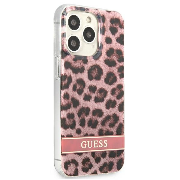 Guess GUHCP13XHSLEOP iPhone 13 Pro Max 6.7" pink/pink hardcase Leopardeng